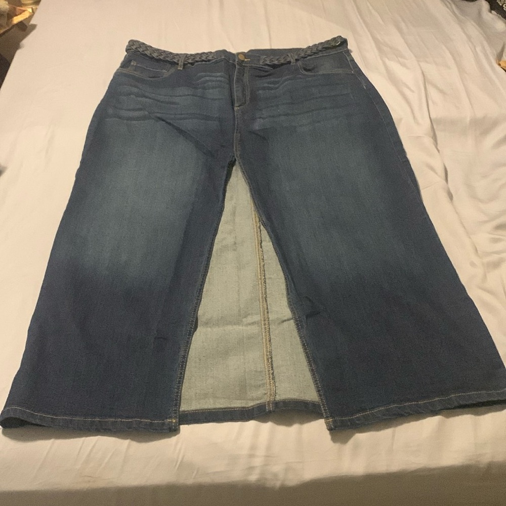 Venus Upcycled Denim Midi Skirt Size 24